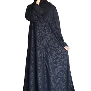 Women's Abaya Black Printed With Stone Work Burqa