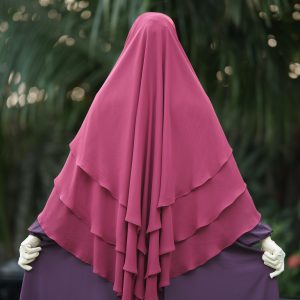 Tahiya Three Layered Jilbab.Maroon