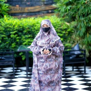 Cotton long Salat Khimar.Crocus